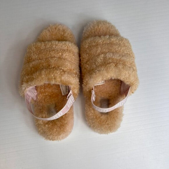 Ugg Sandal Girl 4 Fluff Yeah Toddler Slide Shoe Sheepskin Lining Strap Core Ex - Picture 6 of 15